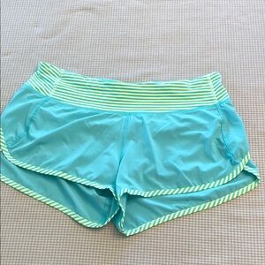 Lululemon Athletica Aqua & Yellow Athletic Speed Shorts Size 6 #719
